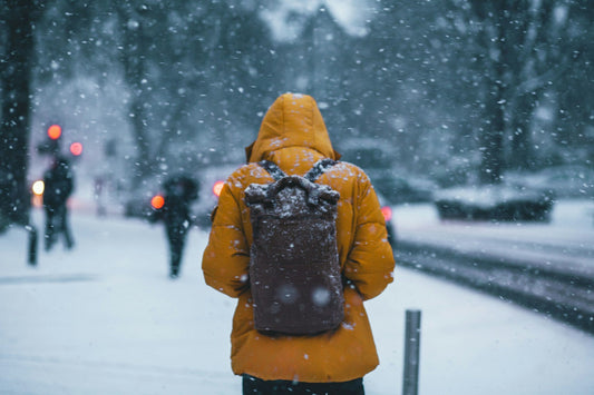Dry cracked winter skin on hands in cold weather
